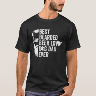 Bester bärtiger bierliebender Hundepapa ohne Rasur T-Shirt
