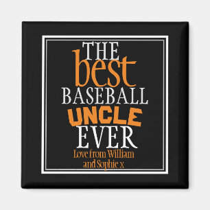 Bester Baseball-Onkel-Typografie Schwarz Magnet