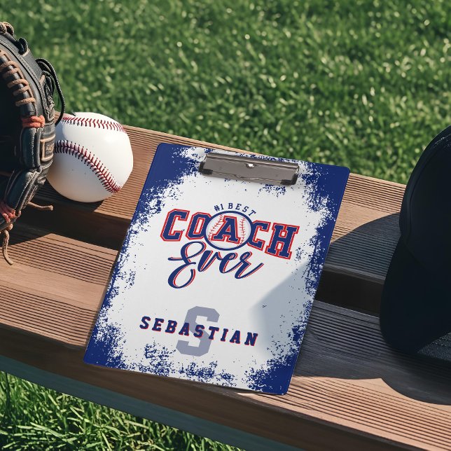 Bester Baseball-Trainer Personalisierter Name & Mo Klemmbrett (Best Baseball Coach Personalized Name & Monogram Clipboard)