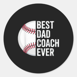 Bester Baseball-Vater-Coach je Retro Pater Basebal Runder Aufkleber