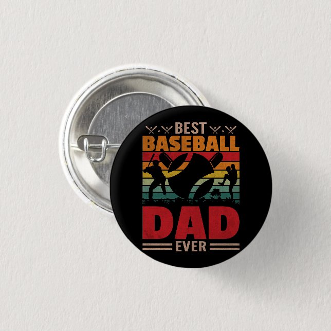 Bester Baseball-Vater je Button (Vorne & Hinten)
