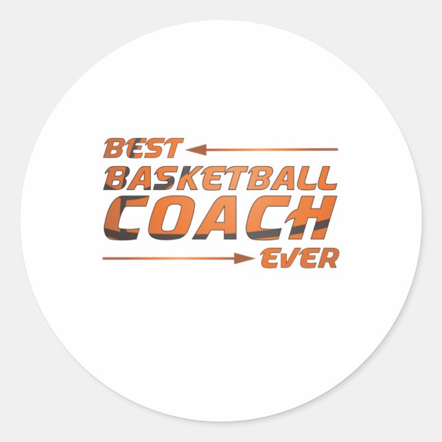 Bester Basketballtrainer je Runder Aufkleber (Vorderseite)