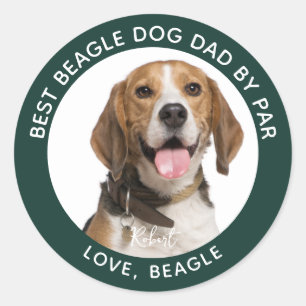 Bester Beagle-Hundepapa überhaupt Benutzerdefinier Runder Aufkleber