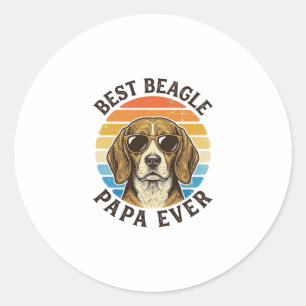 Bester Beagle-Papa Aller Zeiten Vintage-Hund-Papa- Runder Aufkleber