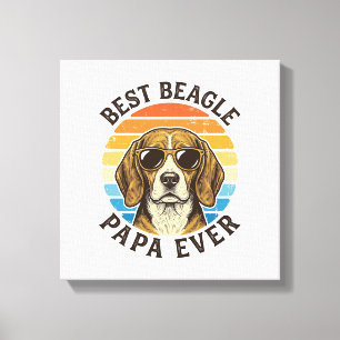 Bester Beagle-Papa Aller Zeiten Vintage-Hund-Vater Leinwanddruck