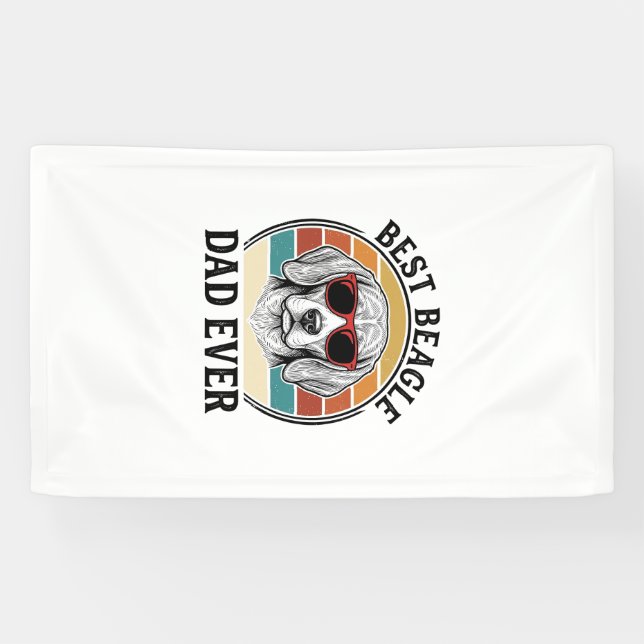 Bester Beagle-Vater Aller Zeiten Vintage Beagle-Sh Banner (Horizontal)