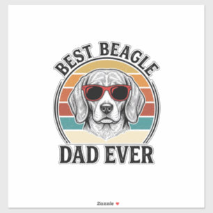 Bester Beagle-Vater überhaupt Vintage Beagle-Shirt Aufkleber