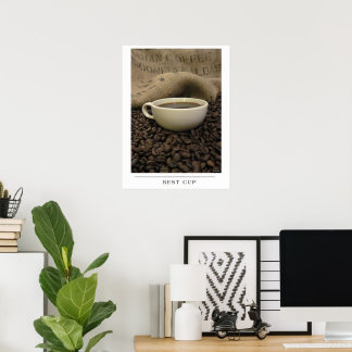 Bester Becher - Kaffee-Kunst versenden Poster