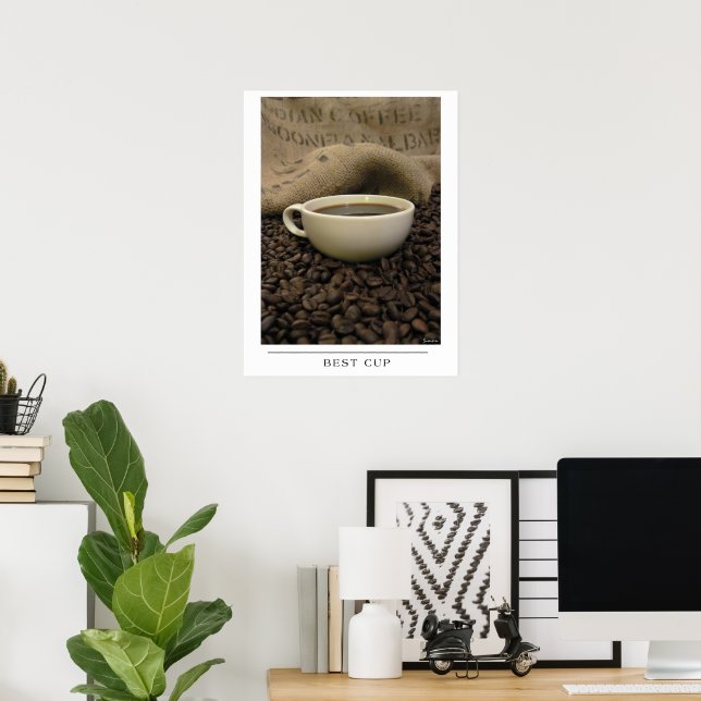 Bester Becher - Kaffee-Kunst versenden Poster (Heimbüro)