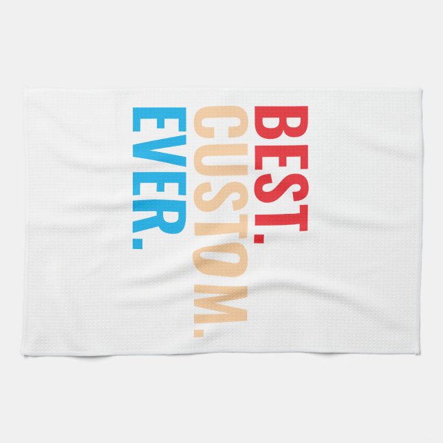 Bester benutzerdefinierter, Vintager Retro-Text Geschirrtuch (Horizontal)