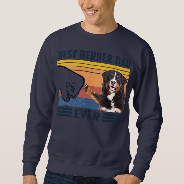 Bester Berner Hund Vater je Vintager Vater Sweatshirt (Vorderseite)