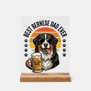 Bester Berner Vater Aller Zeiten Vintage-Hund-Bier Acrylschild