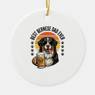 Bester Berner Vater Aller Zeiten Vintage-Hund-Bier Keramik Ornament