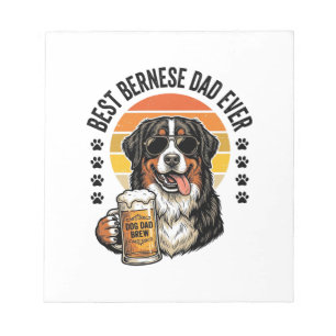 Bester Berner Vater Aller Zeiten Vintage-Hund-Bier Notizblock