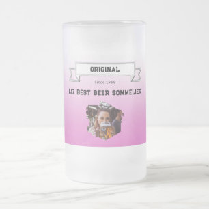 Bester Biersommelier & Rosa Weiß Verlauf & Foto Mattglas Bierglas