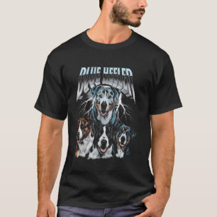 Bester Blue Heeler Hund Papa Heavy Metal Hund Mama T-Shirt