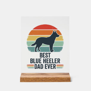 Bester Blue Heeler-Vater überhaupt Vintage-Hund-Sh Acrylschild