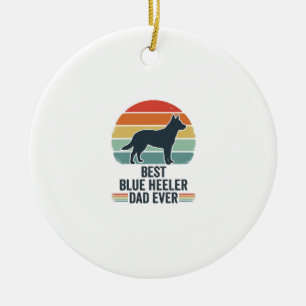 Bester Blue Heeler-Vater überhaupt Vintage-Hund-Sh Keramik Ornament