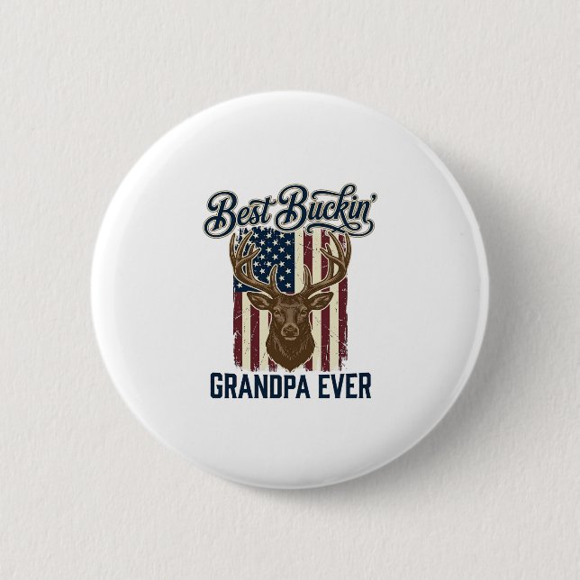 Bester Bock-Opa Aller Zeiten Hirschjagd-Shirt-Desi Button (Vorderseite)