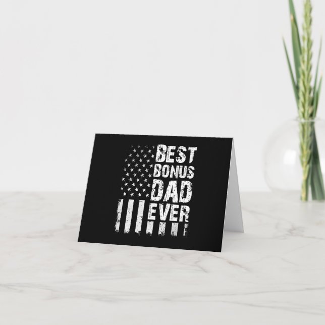 Bester Bonus-Vater je amerikanische Flagge Karte (Vorderseite)