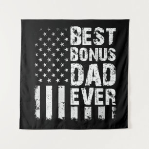 Bester Bonus-Vater je amerikanische Flagge Wandteppich