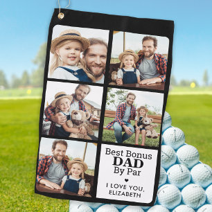 Bester BONUS-VATER nach Par Personalisiert 5 FotoC Golfhandtuch