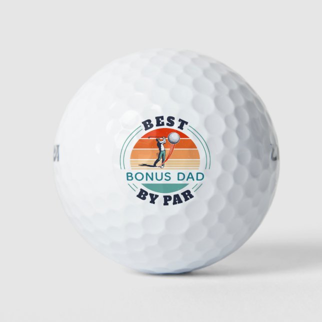 Bester Bonus Vater von Par Retro Stepdad Vathers D Golfball (Vorderseite)