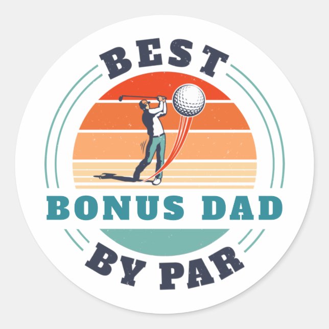 Bester Bonus Vater von Par Stepdad Vathers Day Runder Aufkleber (Vorderseite)
