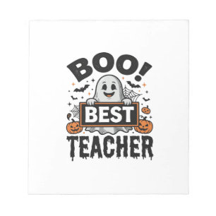 Bester Boo-Lehrer Vintage-Halloween-Lehrer-Design_ Notizblock