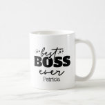 Bester Boss je Personalisiert Kaffeetasse<br><div class="desc">Die Kaffee-Tasse des Boss ist das ideale Geschenk für jeden Chef, egal ob er ein harter Chef, ein süßer Chef oder ein fauler Chef ist. Diese Tasse zeichnet sich durch ein Schwarz-Weiß-Design mit ihrem Namen und den Worten besten Chef aller Zeiten aus. Das Beste daran ist, dass die Tasse leicht...</div>