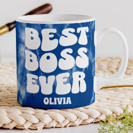 Bester Boss je Retro Blue Gefärbte Krawatte Indivi Jumbo-Tasse