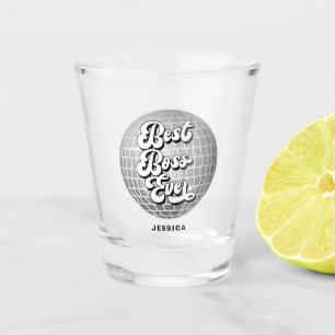 Bester Boss je   Silver Disco Ball   INDIVIDUELLE  Schnapsglas
