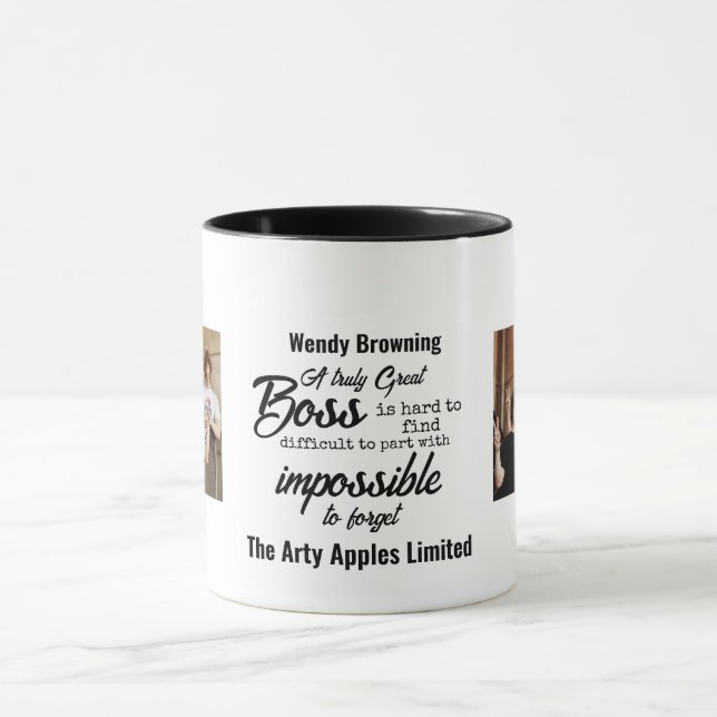 Bester Boss mit Team Foto Tasse (Zentrum)