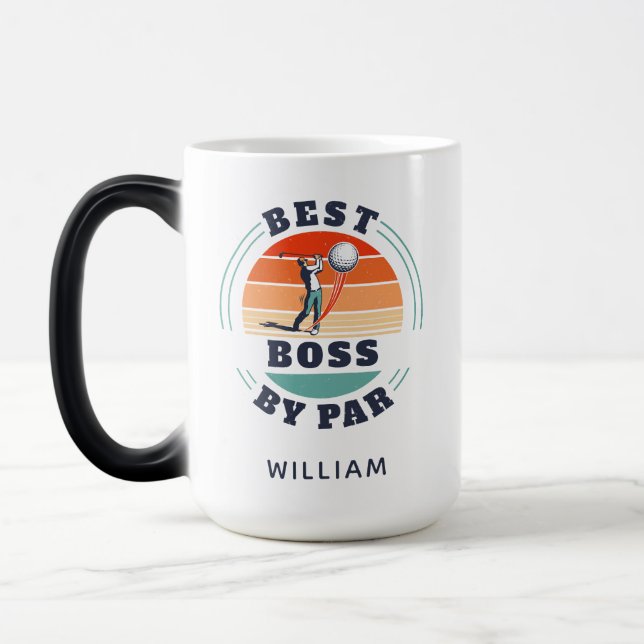 Bester Boss nach Par Custom Retro Golf Arbeitgeber Verwandlungstasse (Links)