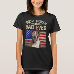 Bester Boxer-Vater je Hund, amerikanische Flagge T-Shirt