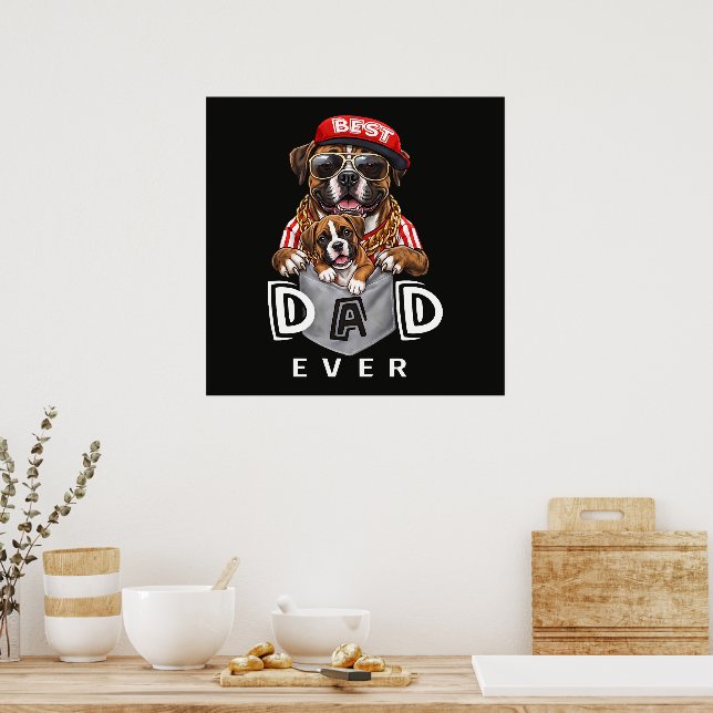 Bester Boxer-Vater überhaupt Poster (Küche)
