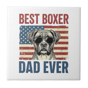 Bester Boxer-Vater überhaupt Vintage-Hund Fliese