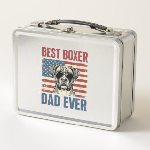 Bester Boxer-Vater überhaupt Vintage-Hund Metall Brotdose