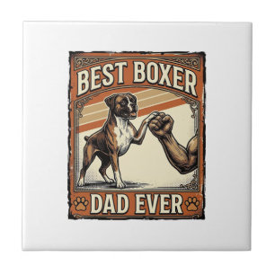 Bester Boxer-Vater überhaupt Vintage-Hundepapa Fliese