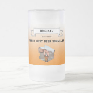 Bester Brauerei-Sommelier Orange Weißer Farbverlau Mattglas Bierglas