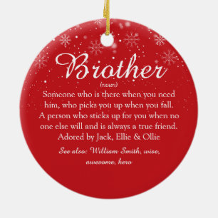Bester Bruder der Welt Definition Foto Weihnachten Keramik Ornament