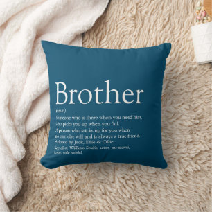 Bester Bruder je Definition Fun Modernes Blau Kissen