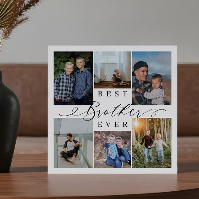 Bester Bruder je Foto Collage Keepake Geschenk Fotoplatte (Best Brother Ever Photo Collage Keepsake Gift Plaque)