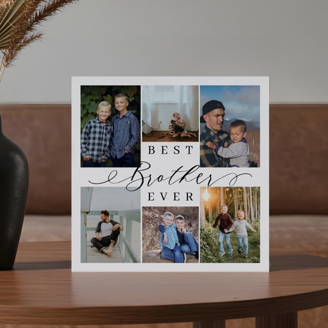 Bester Bruder je Foto Collage Keepake Geschenk Fotoplatte (Best Brother Ever Photo Collage Keepsake Gift Plaque)
