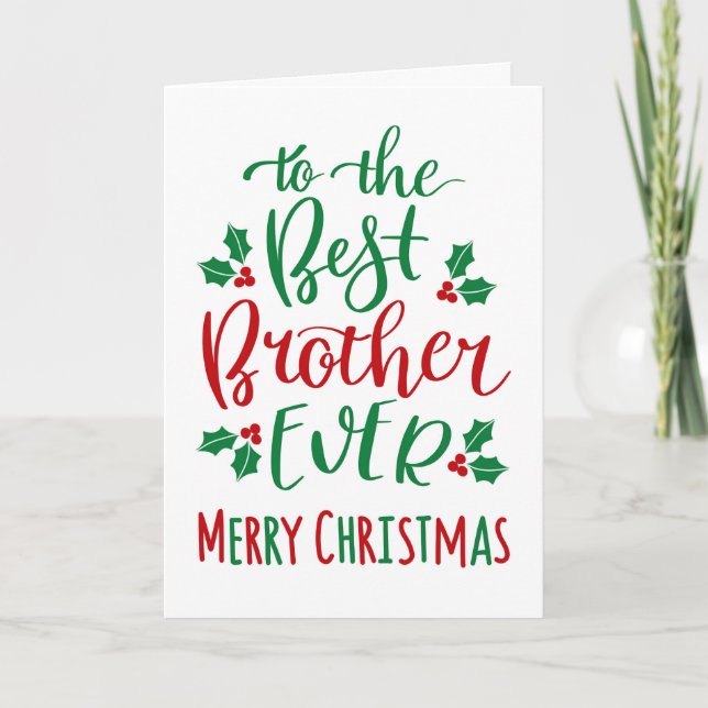 Bester Bruder je frohe Weihnachts-Typografie Karte (Vorderseite)