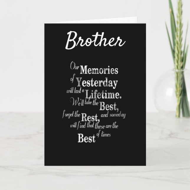 **BESTER BRUDER JE** GLÜCKLICHER GEBURTSTAG KARTE (Vorderseite)