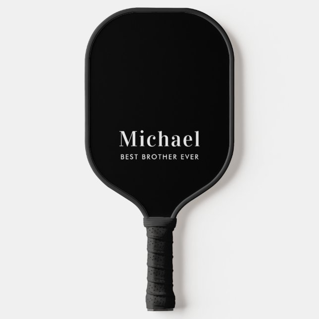 Bester Bruder je Monogram Black Pickleball Schläger (Vorderseite)