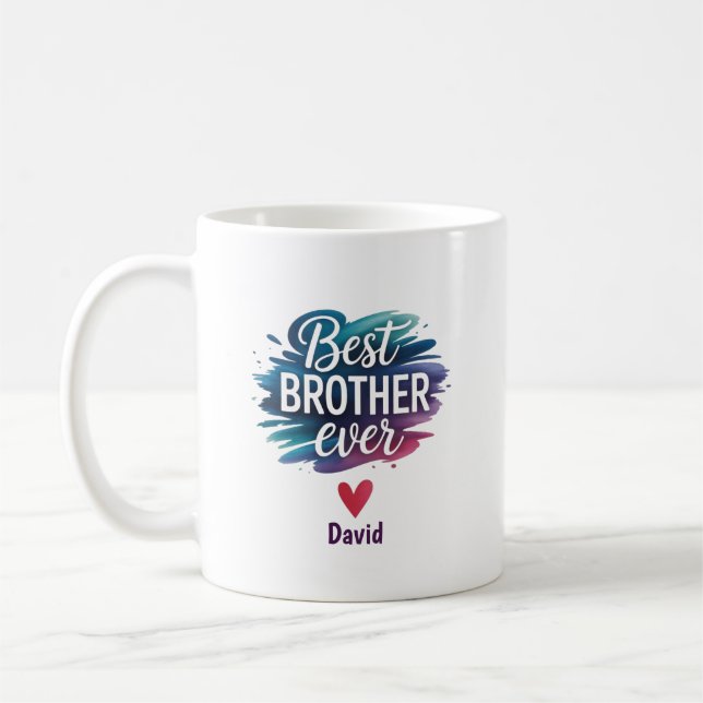 Bester Bruder je Tasse | Personalisiertes Geschenk (Links)