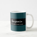 Bester Bruder überhaupt aquamarin und schwarzer Kaffeetasse<br><div class="desc">Bester Bruder überhaupt aquamarin und schwarzer individueller Name Z10. Liebe Ihr Bruder? Denken Sie, dass er das bestste ist? Zeigen Sie Ihre Liebe mit diesem trendy Geschenkeinzelteil in aquamarinem und in Schwarzem. Dieses kundengerechte Einzelteil ist ein Teil des besten aquamarine und schwarze Bruders überhaupt Geschenk-Sammlung. Aller Text ist kundengerecht, also...</div>