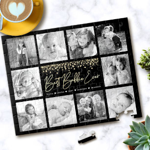 Bester Bubbie je 10 Foto Collage Gold Glitzer